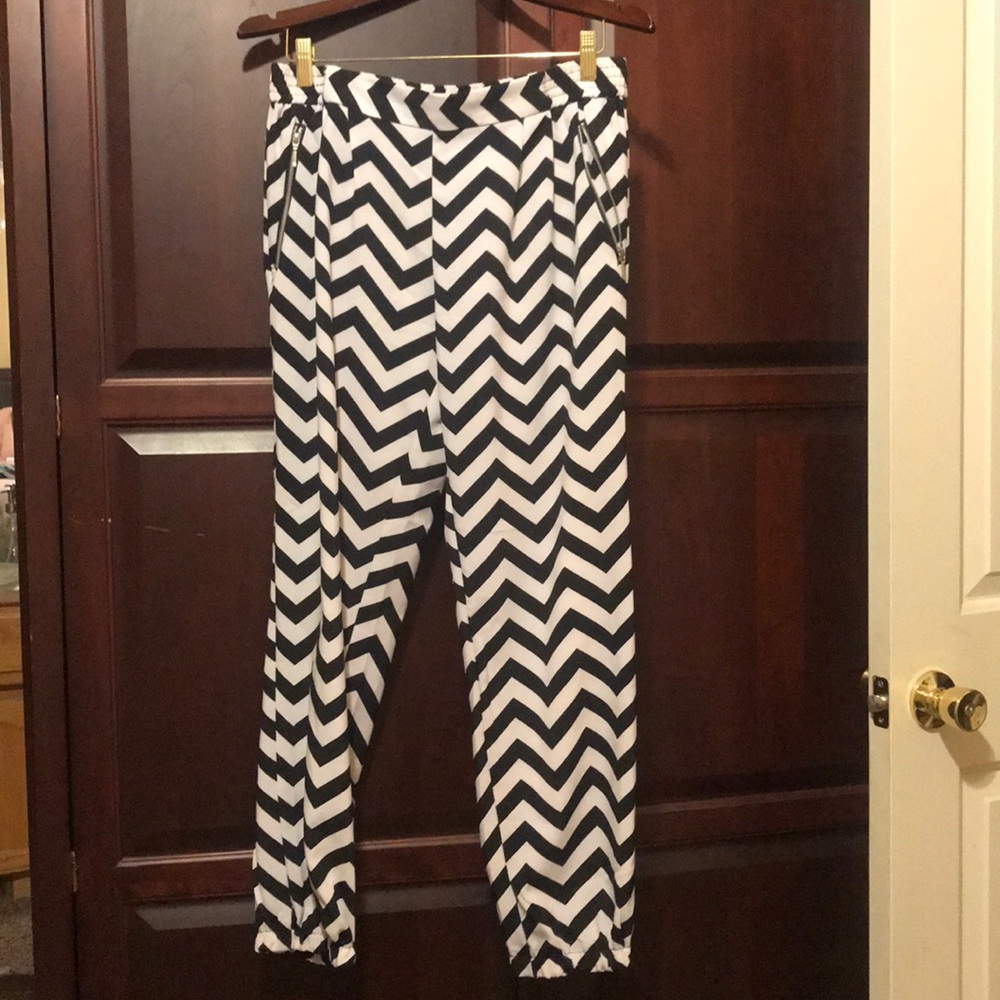 White and black pants